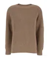 P.a.r.o.s.h Brown Knit Crewneck Sweater In Brown
