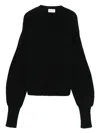P.a.r.o.s.h Ribbed Balloon-sleeve Sweater In Black