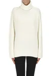 P.a.r.o.s.h Ribbed Cashmere Turleneck Pullover In White