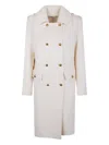 P.a.r.o.s.h Ribbed-collar Buttoned Coat In Neutral