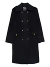 P.a.r.o.s.h Double-breasted Coat In Wool In Black