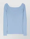P.a.r.o.s.h Off-shoulder Fine Ribbed Sweater