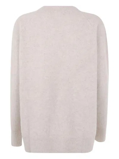 P.a.r.o.s.h . Ribbed Crew Neck Sweater In Beige