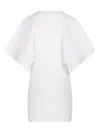 P.a.r.o.s.h Ribbed Flared-sleeve Mini Dress In White