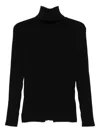 P.a.r.o.s.h Ribbed High-neck Sweater In Black