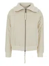 P.a.r.o.s.h Ribbed-knit Hooded Jacket In Neutral