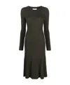 P.a.r.o.s.h Ribbed-knit Green Dress In Black