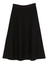 P.a.r.o.s.h Ribbed-knit Midi Skirt In Brown