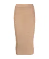 P.a.r.o.s.h Ribbed-knit Midi Skirt In Nude