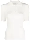 P.a.r.o.s.h Ribbed-knit Polo Top In Fiori Di Pesco