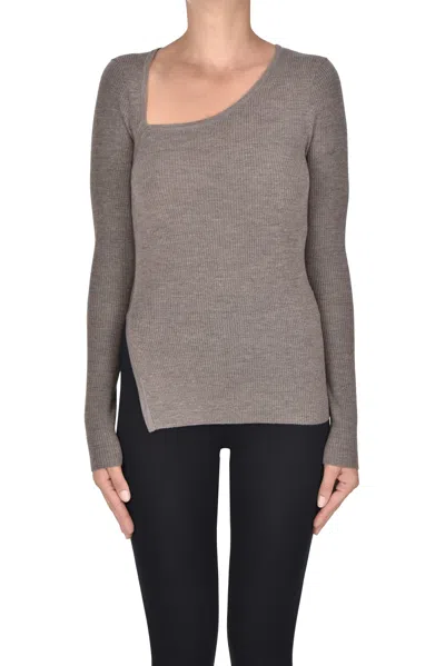 P.a.r.o.s.h Ribbed Knit Pullover In Gray