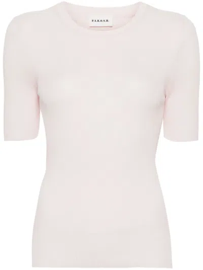 P.a.r.o.s.h Ribbed-knit Top In Pink