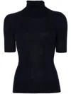 P.a.r.o.s.h Leila Turtleneck Wool Knit Top In Blue
