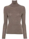 P.a.r.o.s.h Turtle-neck Ribbed-knit Jumper In Nude