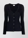 P.a.r.o.s.h Parosh Ribbed Knit Sweater With Plunging V-neck And Button Placket