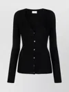 P.a.r.o.s.h Parosh Ribbed Knit Sweater With Plunging V-neck And Button Placket
