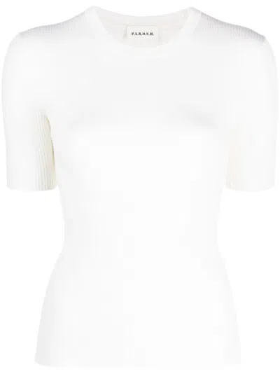 P.a.r.o.s.h Sequin-embellished Short-sleeve T-shirt In Neutral