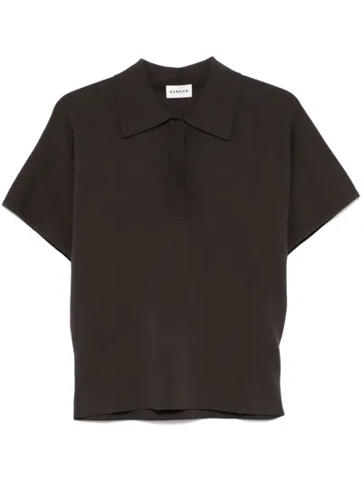 P.a.r.o.s.h Ribbed Polo Shirt In Brown
