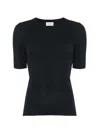 P.a.r.o.s.h Ribbed Short Sleeves Pullover In Blue