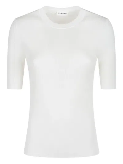 P.a.r.o.s.h Ribbed Short-sleeve T-shirt In White