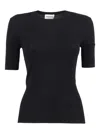 P.a.r.o.s.h Ribbed Short-sleeve Top In Black