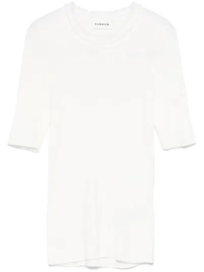 P.a.r.o.s.h Ribbed T-shirt In White
