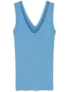 P.a.r.o.s.h Ribbed Tank Top In Blue