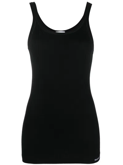 P.a.r.o.s.h Ribbed Tank Top In Black  