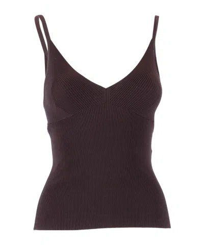 P.a.r.o.s.h . Ribbed Top In Brown