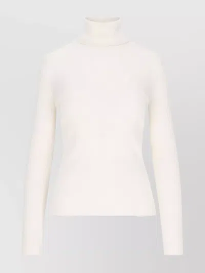 P.a.r.o.s.h Ribbed Turtleneck Back Slit In White