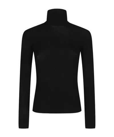 P.a.r.o.s.h . Ribbed Turtleneck Knitted Jumper In Black