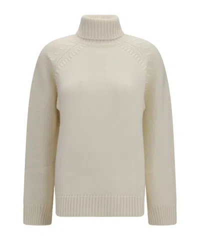 P.a.r.o.s.h . Ribbed Turtleneck Knitted Sweater In Nude