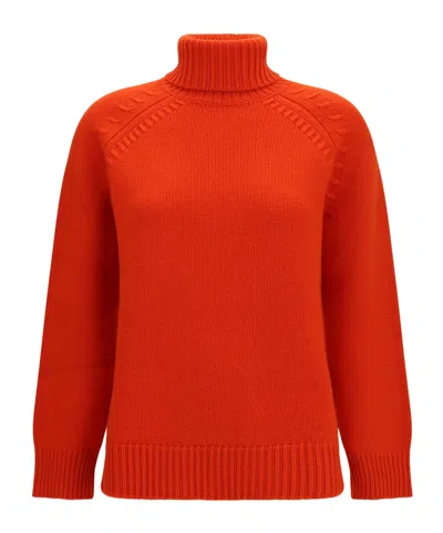 P.a.r.o.s.h . Ribbed Turtleneck Knitted Sweater In Red