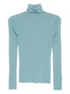 P.a.r.o.s.h Ribbed Turtleneck Sweater In Blue