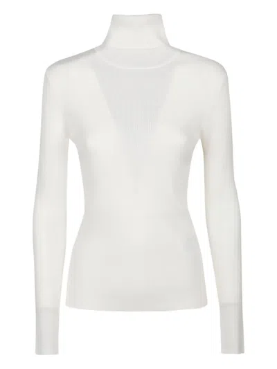 P.a.r.o.s.h Ribbed Turtleneck Sweater In White