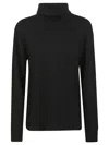 P.a.r.o.s.h . Ribbed Turtleneck Sweater With Buttoned Cuffs In Black