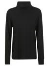 P.a.r.o.s.h . Ribbed Turtleneck Sweater With Buttoned Cuffs In Black