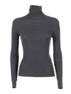 P.a.r.o.s.h Ribbed Turtleneck Sweater With High Collar In Black