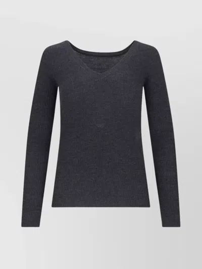 P.A.R.O.S.H RIBBED V-NECK LONG SLEEVE KNITWEAR