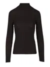 P.a.r.o.s.h Ribbed Wool Turtleneck Knitwear Brown In Brown