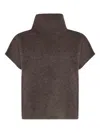 P.a.r.o.s.h Parosh High-neck Raccoon Sweater With Relaxed Fit And Ribbed Trim In Brown