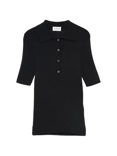 P.a.r.o.s.h Ribbed-knit Polo Sweater In Black