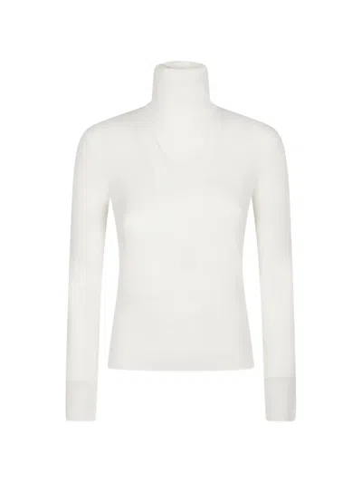 P.a.r.o.s.h Ribbed-knit Roll-neck Sweater In White