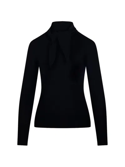 P.a.r.o.s.h Ribbed-knit Tie-neck Sweater In Multi