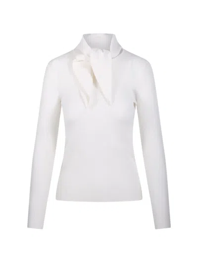 P.a.r.o.s.h Ribbed-knit Tie-neck Sweater In Animal Print