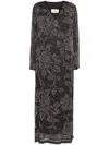 P.a.r.o.s.h Rilda Bead-embellished Dress In Grey