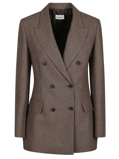 P.a.r.o.s.h Riley Double-breasted Tailored Viscose-blend Blazer In Brown