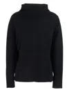 P.a.r.o.s.h Black Sweater With High Neck In Wool And Cashmere Woman In Black