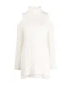 P.a.r.o.s.h Chunky Cable-knit Cold-shoulder Jumper Turtleneck In White