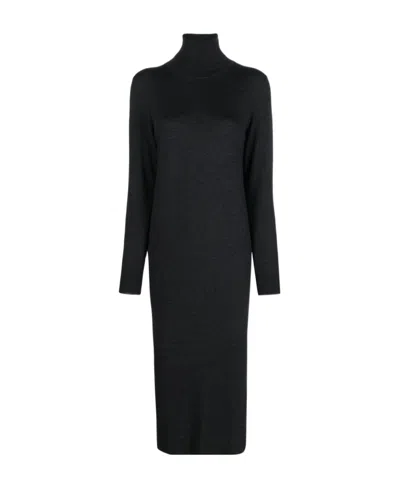 P.a.r.o.s.h Roll-neck Long-sleeved Dress In Gray